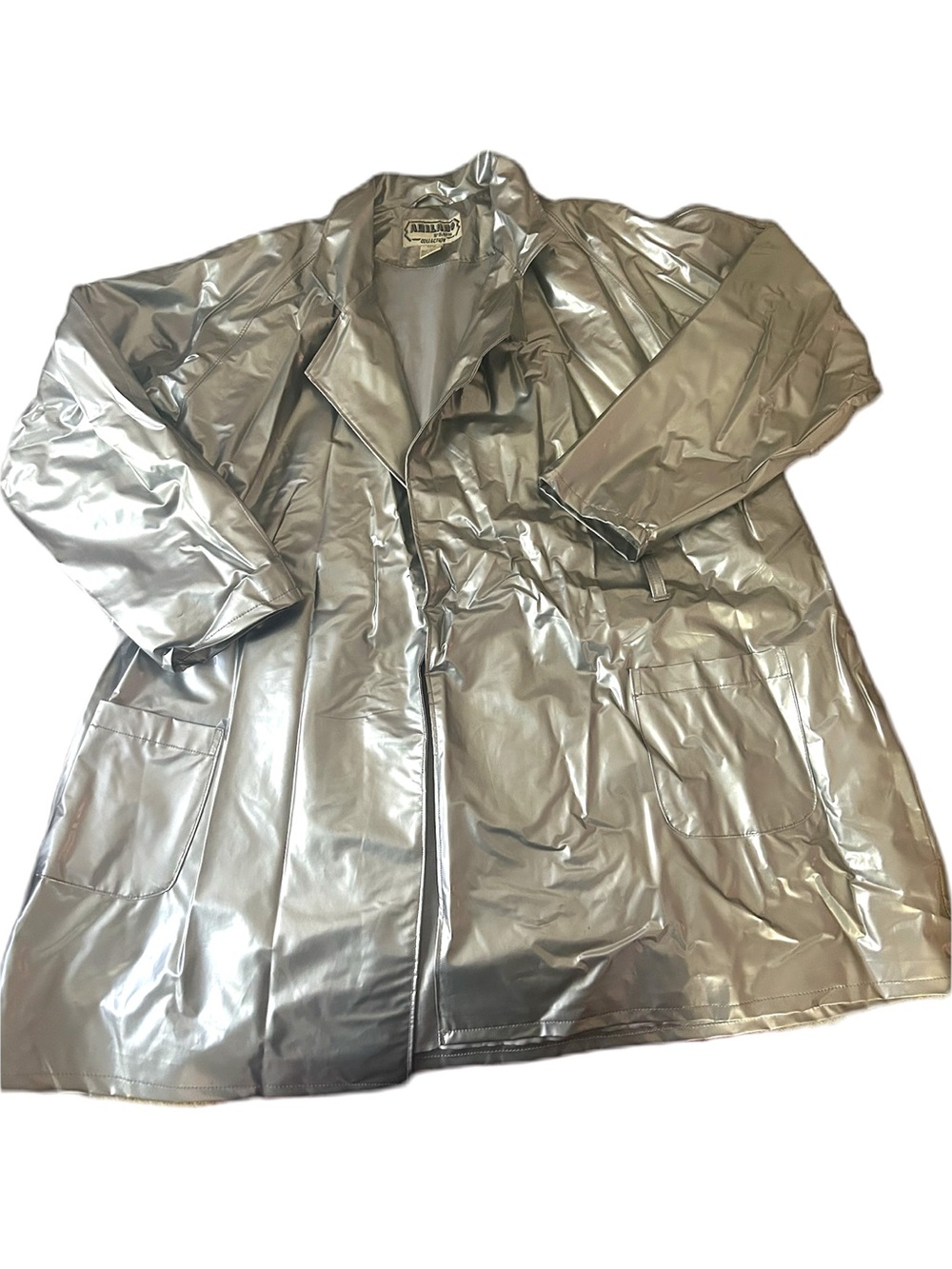 ALLANO plus collection Metallic Silver Trench Coat - Women's
